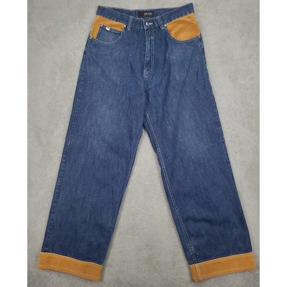 Vintage MU KA Baggy Hip Hop 90 Y2K Blue Jeans Mens 34X31 - Picture 2 of 16